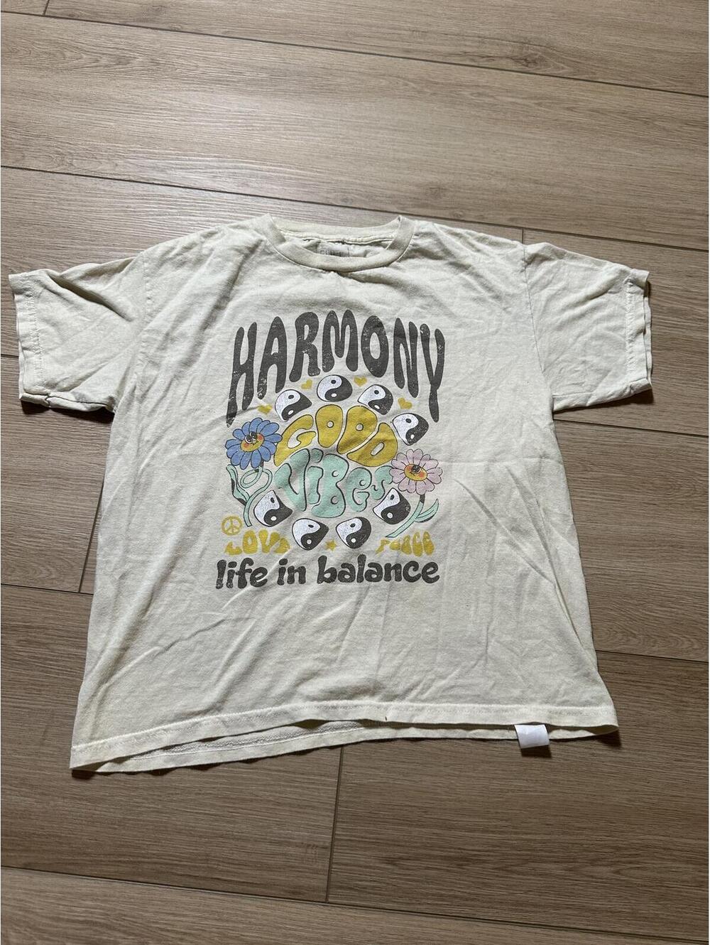 Full Tilt Harmony Good Vibes Life in Balance Graphic T-Shirt Sz L